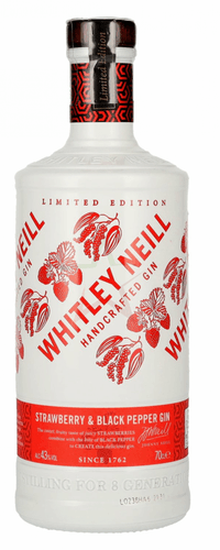 Whitley Neill STRAWBERRY & BLACK PEPPER GIN Limited Edition 43 %  0,70 lt.