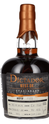 Dictador BEST OF 1977 APASIONADO Colombian Rum 40YO/070617-111/EX-P321 41 %  0,70 lt.