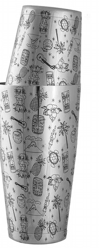 Tiki Tin-on-Tin Stainless Steel Weighted Cocktail Shaker 75cl