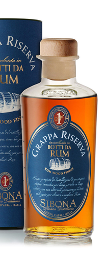 Sibona GRAPPA RISERVA botti da RUM 44% Vol. 0,5l in Giftbox