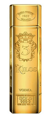 3 Kilos Vodka Gold 999.9 40% Vol. 1l