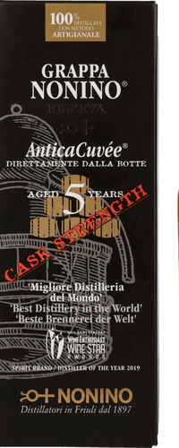 Nonino Grappa Riserva Antica Cuvée 5 Years Old Cask Strength 59,9% Vol. 0,7l in Giftbox