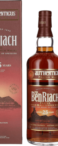 The BenRiach 25 Years Old AUTHENTICUS Peated Malt Limited Edition 46% Vol. 0,7l in Giftbox