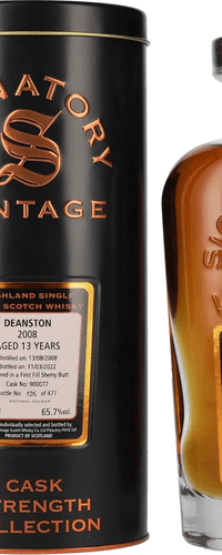 Signatory Vintage DEANSTON 13 Years Old Cask Strength 2008 65,7% Vol. 0,7l in Tinbox