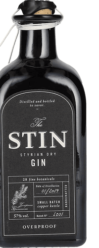 The STIN Styrian Dry Gin OVERPROOF 57% Vol. 0,5l