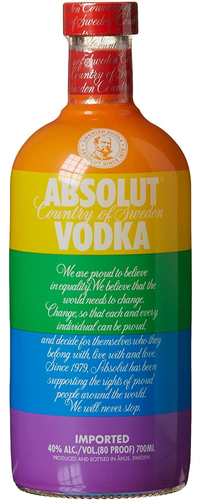 Absolut Vodka PRIDE Rainbow Colors Limited Edition 40% Vol. 0,7l