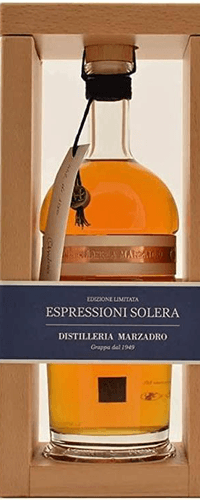 Marzadro ESPRESSIONI SOLERA Grappa 42% Vol. 0,7l in Wooden Case