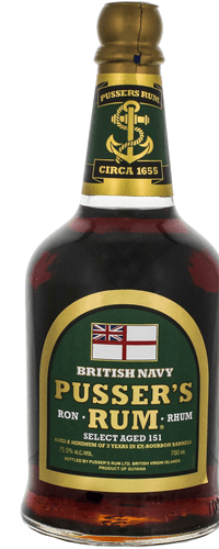 Pusser's Rum British Navy SELECT AGED 151 75,5% Vol. 0,7l