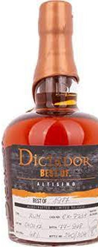 Dictador BEST OF 1977 ALTISIMO Colombian Rum 40YO/010217/EX-P234 48% Vol. 0,7l