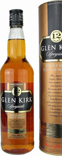 Glen Kirk 12 Years Old Single Malt Scotch Whisky 40% Vol. 0,7l in Giftbox