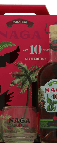 Naga 10 Years Old Asian Rum SIAM EDITION 40% Vol. 0,7l in Giftbox with 2 glasses