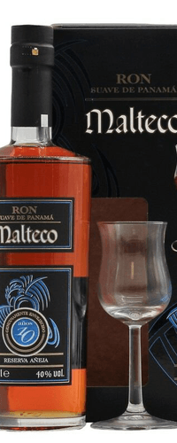 Ron Malteco 10 Años Reserva Añejo 40% Vol. 0,7l in Giftbox with 2 glasses