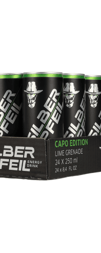 SILBERPFEIL Energy Drink LIME GRENADE Capo Edition 24x0,25l Dosen