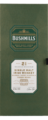 Bushmills 21 Years Old RARE Single Malt Irish Whiskey 46% Vol. 0,7l in Giftbox
