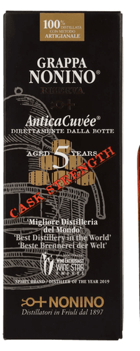 Nonino Grappa Riserva Antica Cuvee 5 Years Old Cask Strength 59,9% Vol. 0,7l in Giftbox