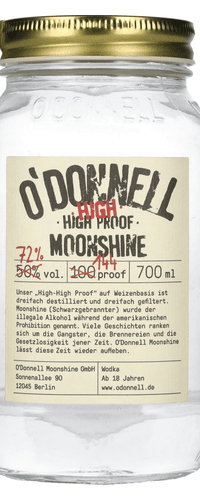 O'Donnell Moonshine HIGH HIGH PROOF Weizenbrand 72% Vol. 0,7l