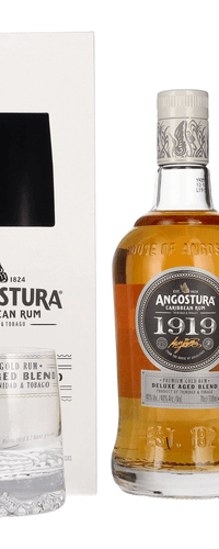 Angostura 1919 Premium Gold Rum Deluxe Aged Blend 40% Vol. 0,7l in Giftbox with 2 glasses