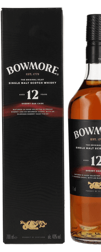Bowmore 12 Years Old Sherry Oak Cask Islay Single Malt 40% Vol. 0,7l in Giftbox