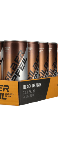 SILBERPFEIL Energy Drink BLACK ORANGE 24x0,25l Dosen