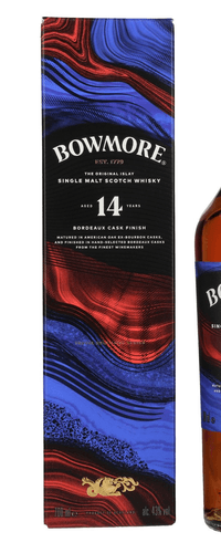 Bowmore 14 Years Old Bordeaux Cask Finish Islay Single Malt 43% Vol. 0,7l in Giftbox