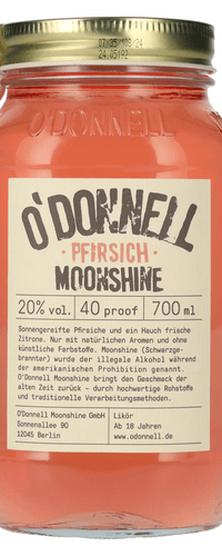 O'Donnell Moonshine PFIRSICH Likoer 20% Vol. 0,7l