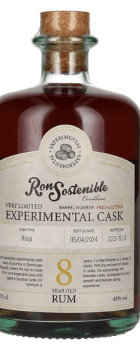 Ron Sostenible 8 Years Old Experimental Rioja Cask 43% Vol. 0,7l