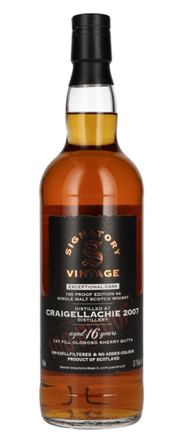 Signatory Vintage 100 Proof Edition CRAIGELLACHIE 16 Years Old Exceptional Cask #4 2007 57,1% Vol. 0,7l