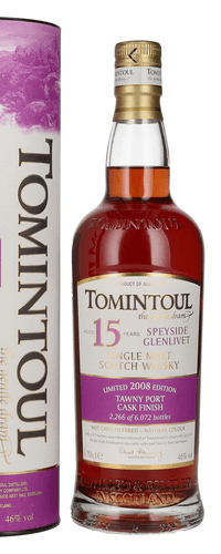 Tomintoul 15 Years Old TAWNY PORT CASKS Finish 2008 46% Vol. 0,7l in Giftbox