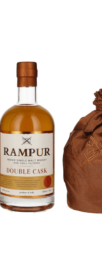 Rampur DOUBLE CASK Indian Single Malt Whisky 45% Vol. 0,7l in Giftbox with Saeckchen