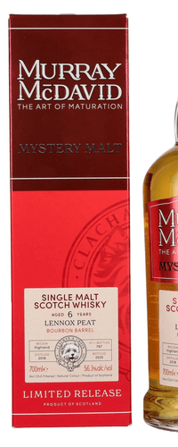 Murray McDavid 6 Years Old LENNOX PEAT Bourbon Barrel Single Malt 2018 56,3% Vol. 0,7l in Giftbox
