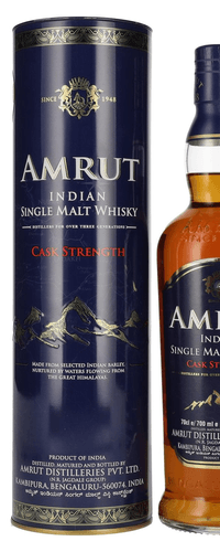 Amrut Indian Single Malt Whisky CASK STRENGTH 61,8% Vol. 0,7l in Tinbox