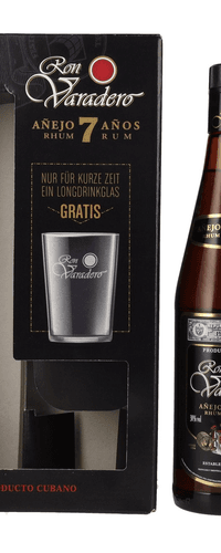 Ron Varadero Anejo 7 Anos Rhum 38% Vol. 0,7l in Giftbox with glass
