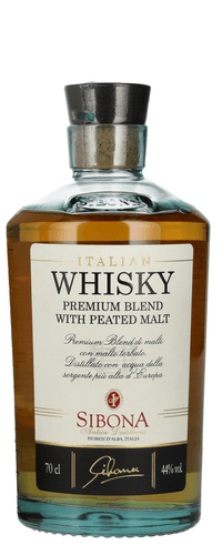 Sibona PREMIUM BLEND WITH PEATED MALT Italian Whisky 44% Vol. 0,7l in Giftbox