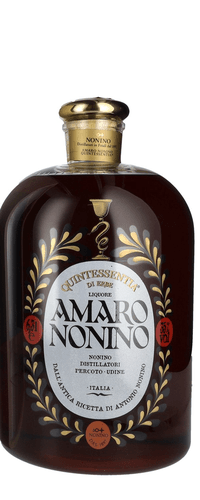 Amaro Nonino Quintessentia Di Erbe Liquore 35% Vol. 6,3l in wooden box with dosing pump