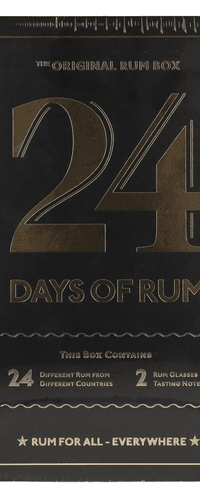 24 DAYS OF RUM The Original Rum Box Black Edition 41,3% Vol. 24x0,02l in Giftbox with 2 Nosing glasses