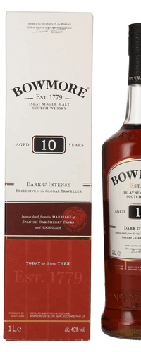 Bowmore 10 Years Old DARK & INTENSE Travel Exclusive 40% Vol. 1l in Giftbox