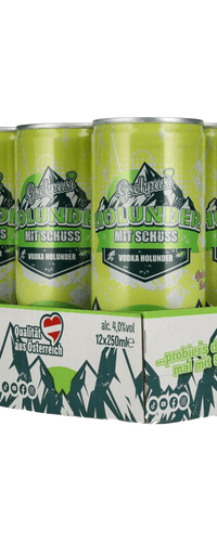 Gschpusi Holunder with Schuss Pfand 4% Vol. 12x0,25l Dosen