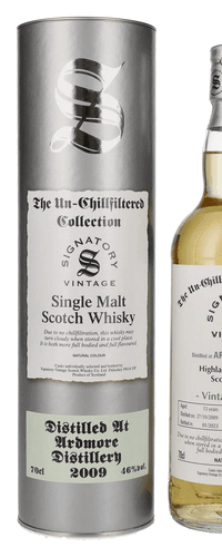 Signatory Vintage ARDMORE 13 Years Old The Un-Chillfiltered 2009 46% Vol. 0,7l in Giftbox