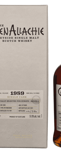 The GlenAllachie SINGLE CASK 32 Years Old PX PUNCHEON 51,6% Vol. 0,7l in Giftbox