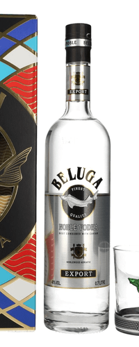 Beluga Noble Vodka EXPORT Montenegro 40% Vol. 0,7l in Giftbox with glass