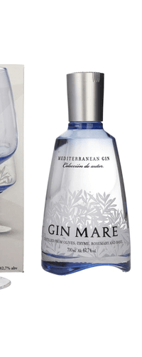 Gin Mare Mediterranean Gin 42,7% Vol. 0,7l in Giftbox with 2 glasses