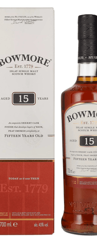 Bowmore 15 Years Old Islay Single Malt 43% Vol. 0,7l in Giftbox