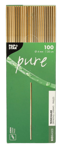 Organic straws made of straw 20 cm 100 pieces