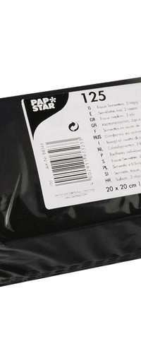 Cocktail napkins black 20x20 cm 125 pieces