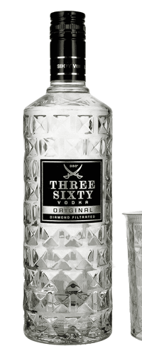 Three Sixty Vodka 37,5% Vol. 0,7l with glass