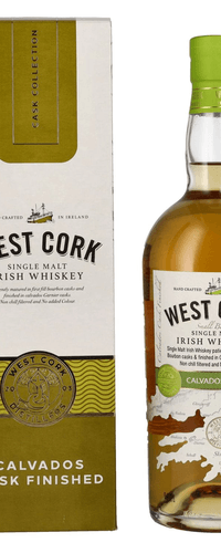 West Cork Single Malt Irish Whiskey CALVADOS CASK FINISHED 43% Vol. 0,7l in Giftbox