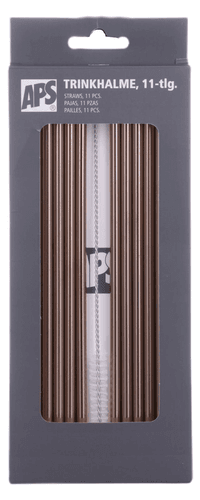APS drinking straws stainless steel copper including cleaning brush set of 11