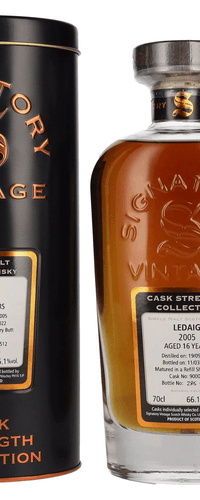 Signatory Vintage LEDAIG 16 Years Old Cask Strength 2005 66,1% Vol. 0,7l in Tinbox
