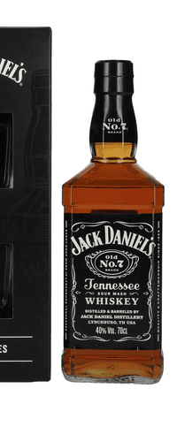 Jack Daniel's Tennessee Whiskey 40% Vol. 0,7l in Giftbox with 2 Rocks glasses
