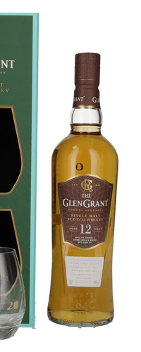 Glen Grant 12 Years Old Single Malt 43% Vol. 0,7l in Giftbox with 2 glasses